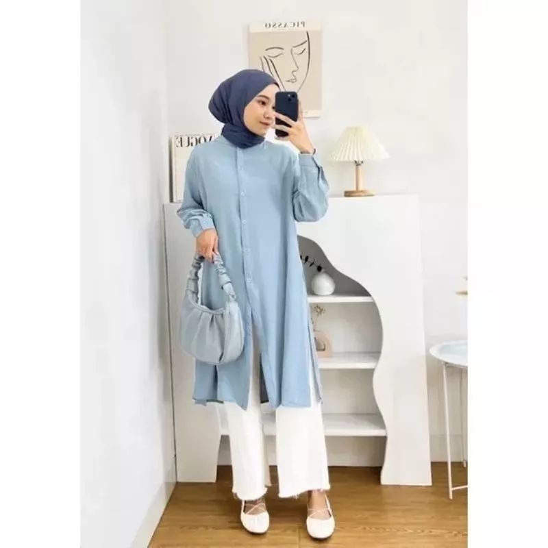 tunik Amanda cringkle /tunik wanita jumbo terlaris