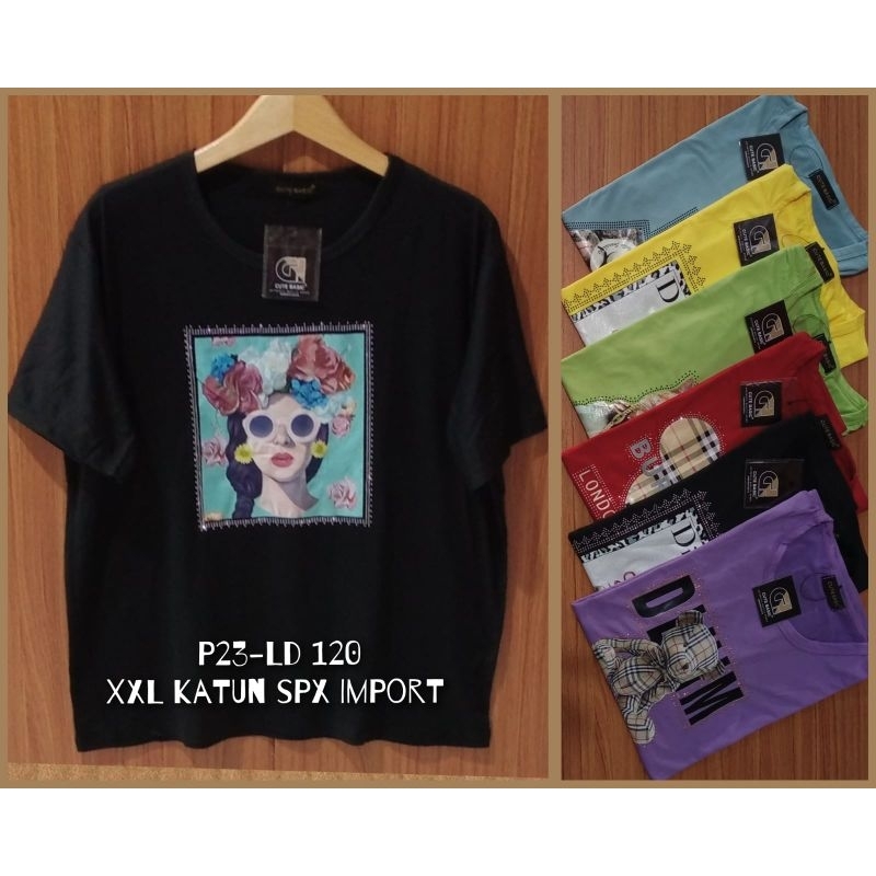 KAOS WANITA JUMBO XXXL prettycute LD 120-140