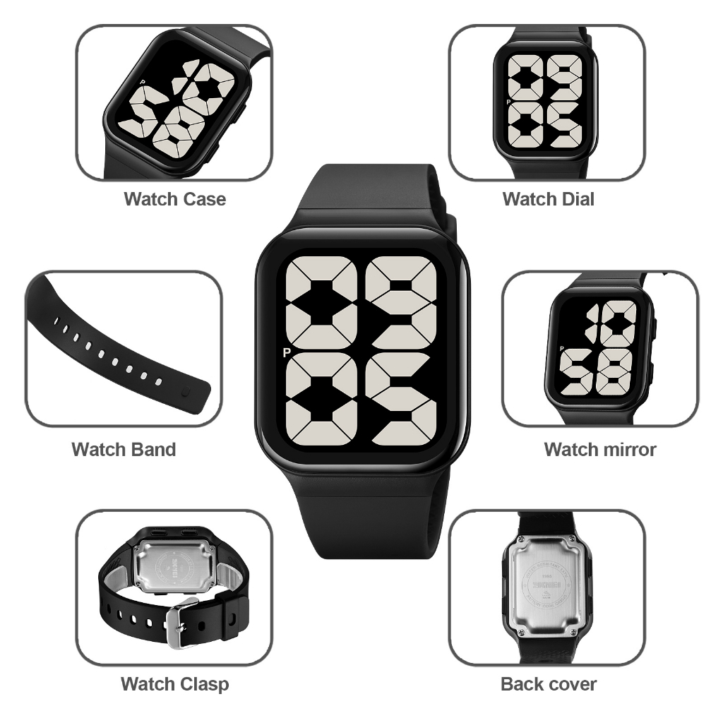 SKMEI 1995 Jam Tangan Wanita Pria Digital Jam Pria LED WATCHKITE WKOS