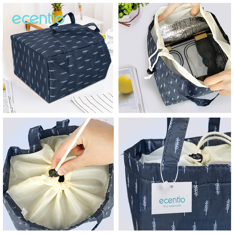 ecentio lunch box set 4 Grid  1000ml+330ml tempat bekal makan dan tempat minum anak kotak makan anti tumpah free sendok