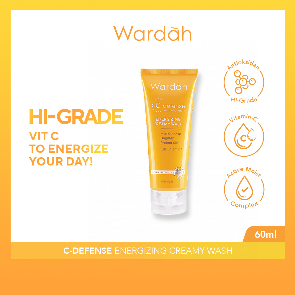 Wardah C Defense Energizing Creamy Wash ( 60ml/100ml )