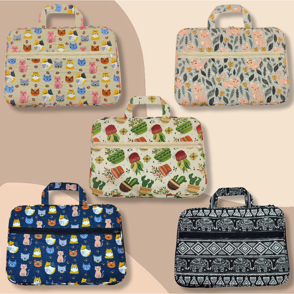 Tas laptop kanvas sleeve jinjing aesthetic korean style 14 Inch model terbaru