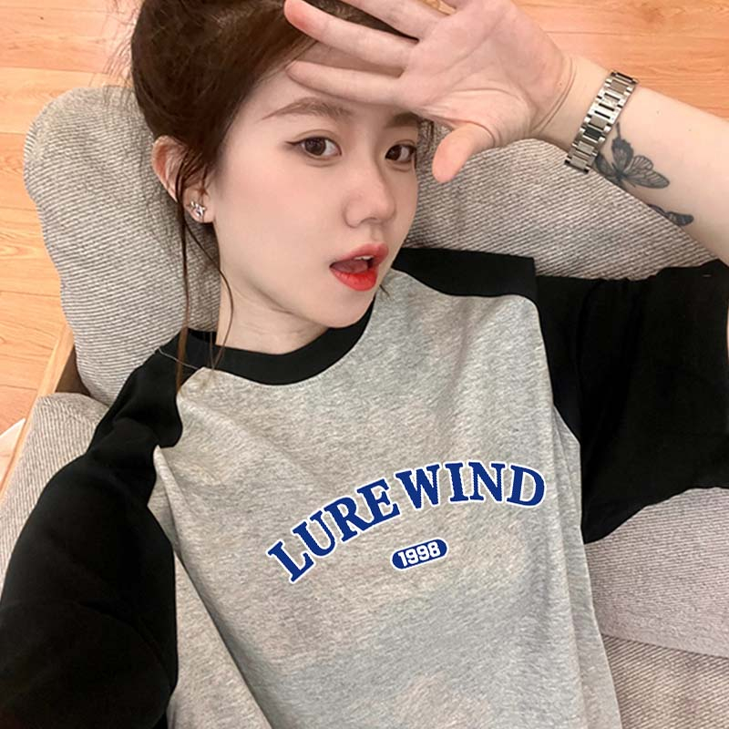 Baju Wanita Letter Atasan Wanita Oversize Kaos Putih T-shirt Couple Korean Style