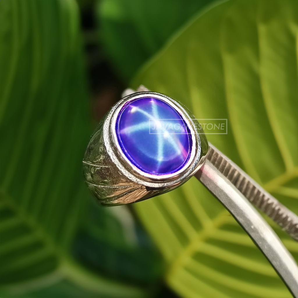 Cincin Batu Permata Safir / Sapir / Sapphire Purple Star