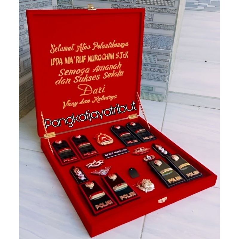 Pangkat Pdh Pdu Polisi Ipda Set Box Custom Perlengkapan Polri