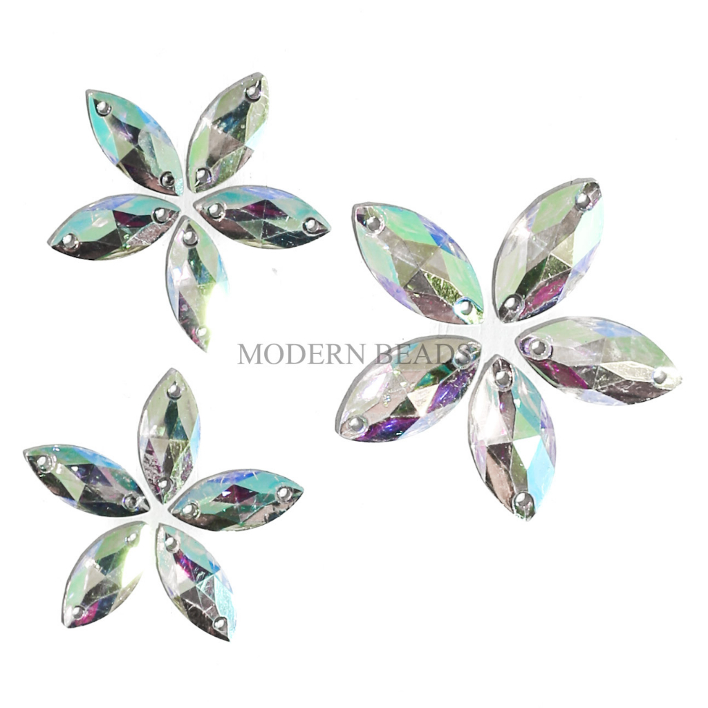 [25 pcs] Payet / Diamond Kristal Resin AB / Pelangi Grade A Mata 6x12mm 7x15mm 9x18mm