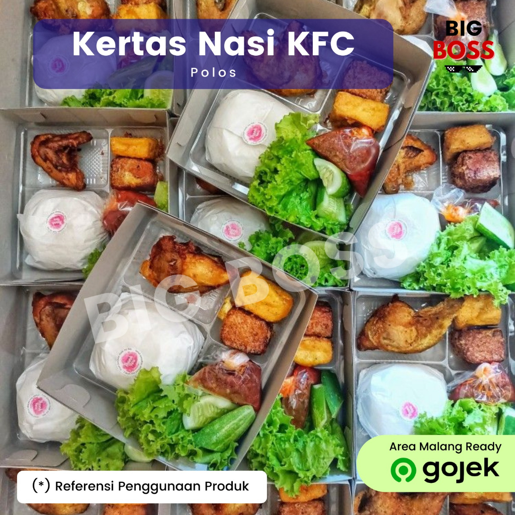 Kertas Nasi 25x27cm Anti Lengket / Kertas Bungkus Nasi KFC MCD / Kertas Burger Kebab