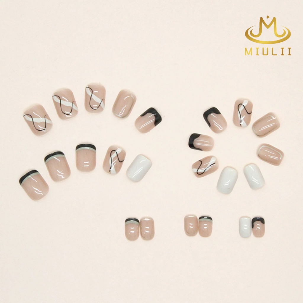 MIULII / KUKU PALSU A0733  / 24PCS / 3D / NAIL ART / PREMIUM / CUTE / FREE LEM JELLY / KUTEK