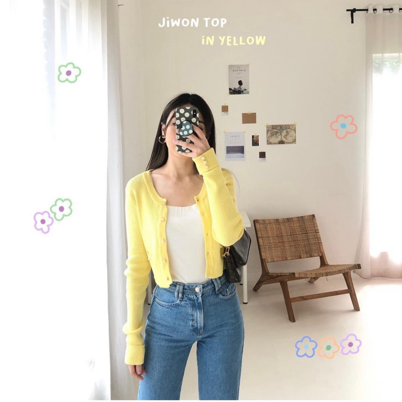 Oudre Jiwon Top in Yellow Preloved