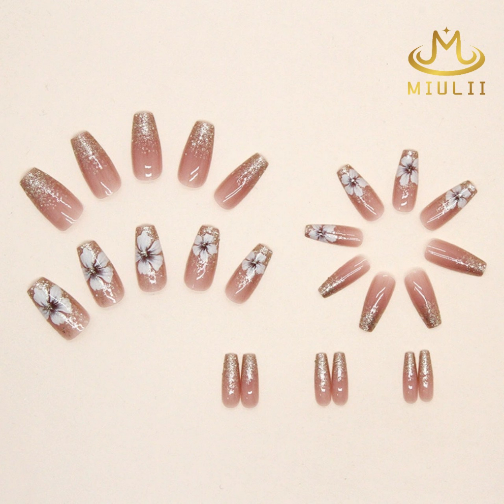 MIULII / KUKU PALSU A0740  / 24PCS / 3D / NAIL ART / PREMIUM / CUTE / FREE LEM JELLY / KUTEK