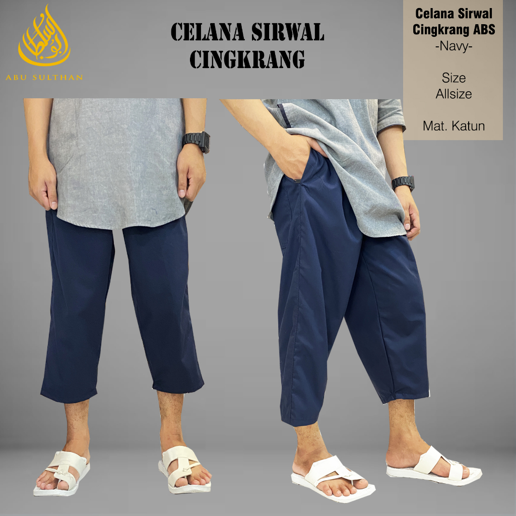 Celana Sirwal Cingkrang Abu Sulthan Pria Remaja Dewasa Sirwal Laa Isbal Sunnah Polos