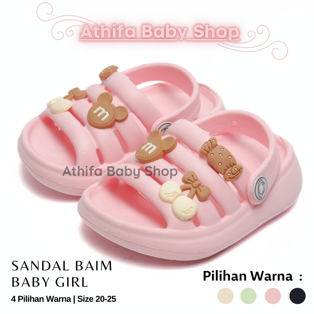 Sepatu Sandal Anak Perempuan Bayi Balita Usia 6 7 8 9 10 11 Bulan 1 2 3 4 5 Tahun Sendal Gunung Karet Baim Cewek Spon Prewalker Phylon Ringan 355S