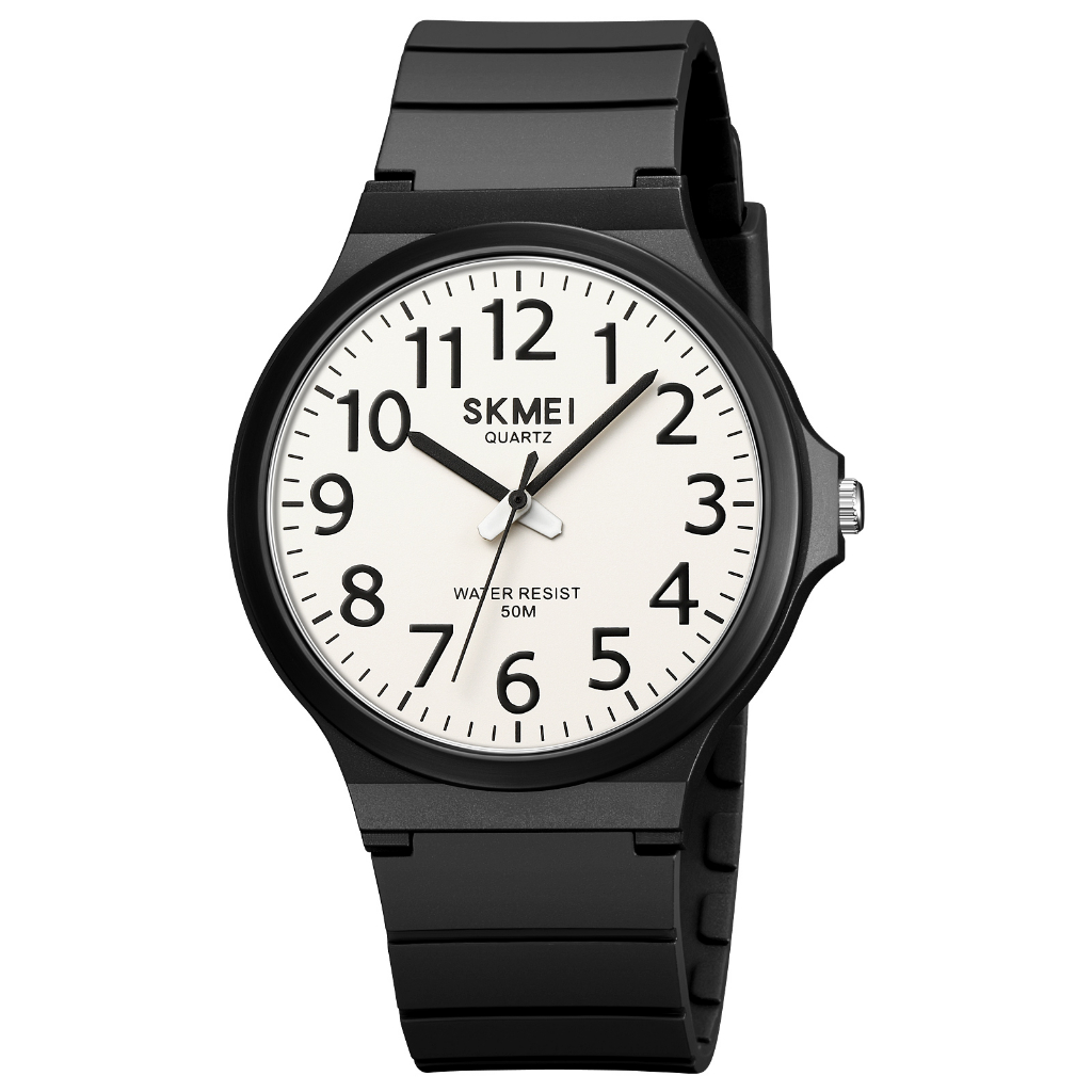 SKMEI 2108 Jam Tangan Pria Wanita Analog Sport Anti Air 5 Bar MGOS-Hitam Putih - Angka