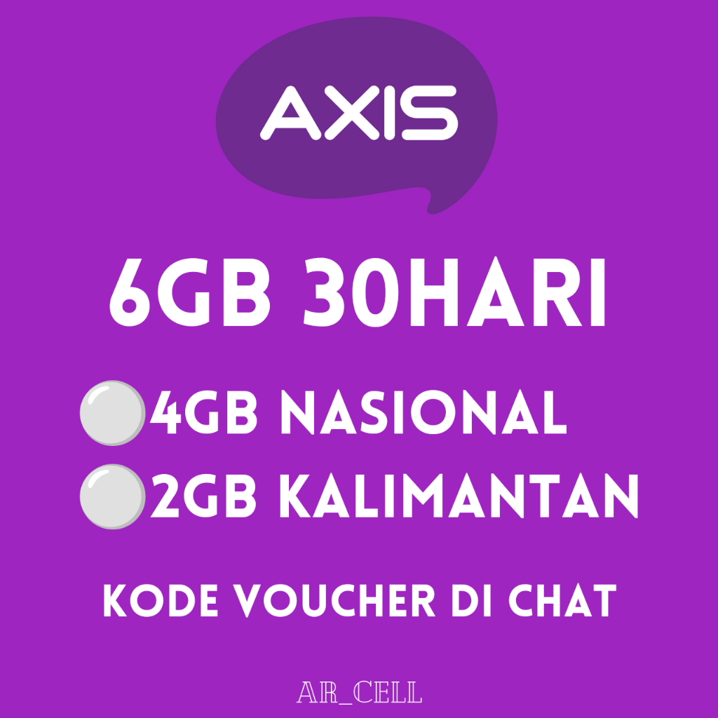 Voucher Axis Aigo 6GB 30 Hari Khusus Kalimantan