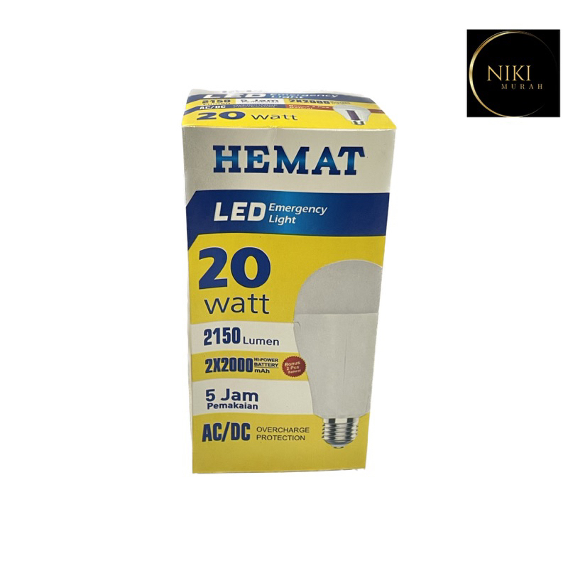 LED AC DC Emergency 20W Hemat