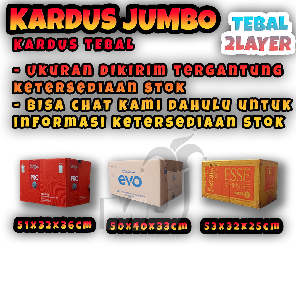 

Kardus Packing Besar Jumbo Bekas Pindahan Packaging Dus Tebal Box Pengiriman Kotak Penyimpanan 1ply 2ply Baru 2 layer 1 layer 2 ply 1 ply Super Karton Kemasan Murah Polos Paking Barang Kantor Arsip Kuat 60x40x40 Keras Single Double Wall Dynaplast JRK1