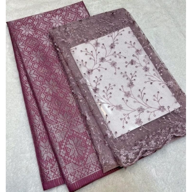 Bahan kebaya. brukat halus. songket Palembang. songket tenun. paket kebaya songket. paket songket