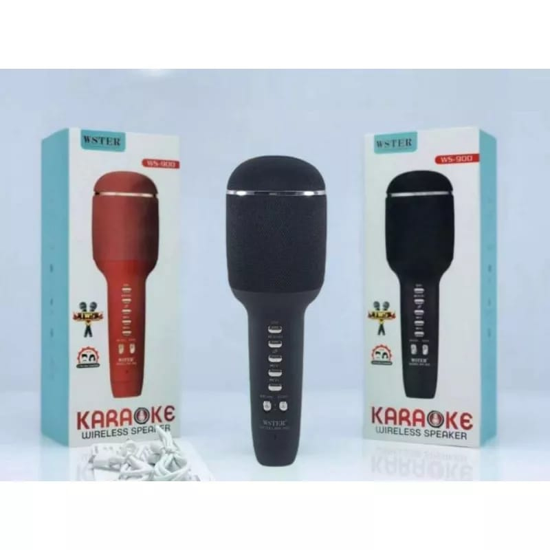 Mic Bluetooth Karaoke WS-900 Microphone Karaoke Bluetooth Wster WS 900 Original