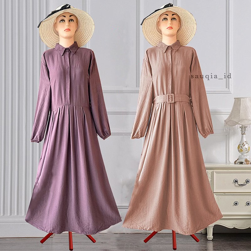 GLADYS DRESS / DRESS POLO LINEN / DRESS MUSLIM WANITA TERBARU