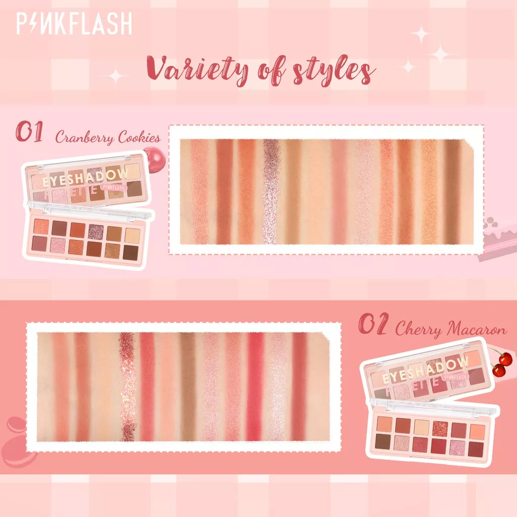 PINKFLASH eyeshadow pro touch 12 shades / eyeshadow palette pink dessert