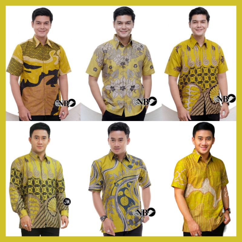 BAJU BATIK PRIA WARNA LIME/LEMON KEMEJA BATIK MODERN INTERNATIONAL BATIK KERJA BATIK KANTOR BATIK SERAGAMAN