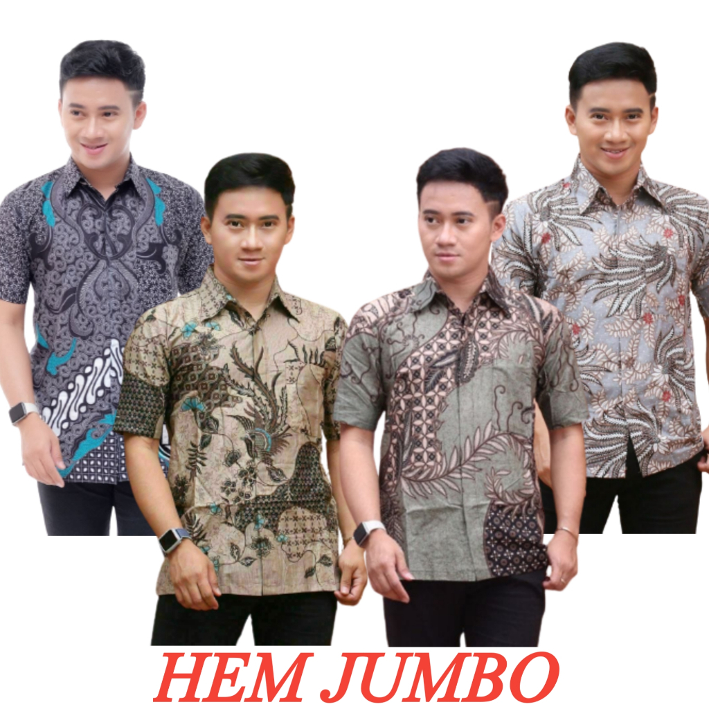 Batik Pria Jumbo | Kemeja Lengan Pendek JUMBO Hem Batik Seragam