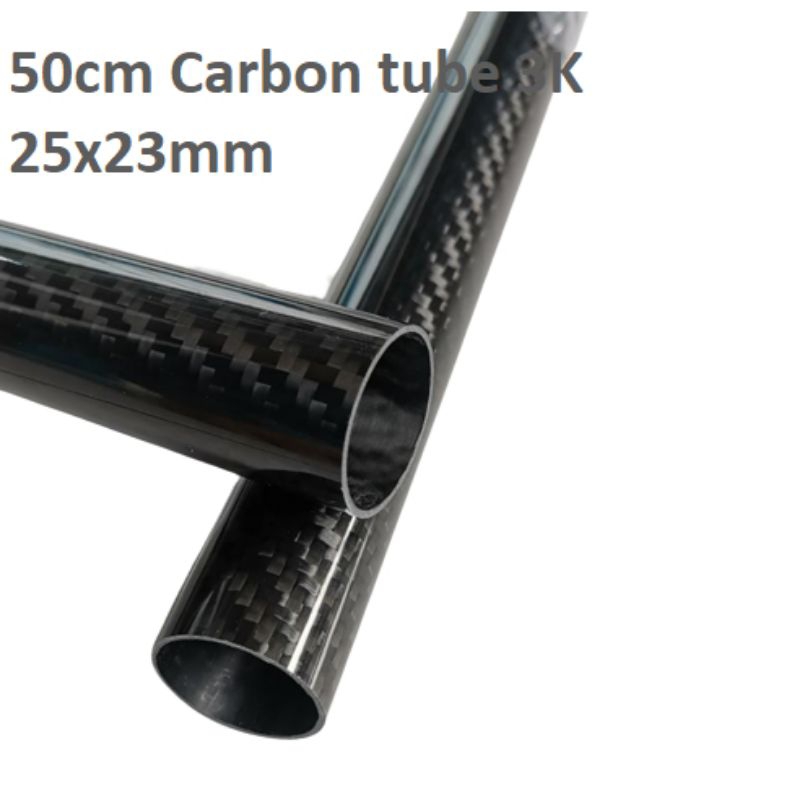 50cm Carbon Tube 3K OD 25mm ID 23mm