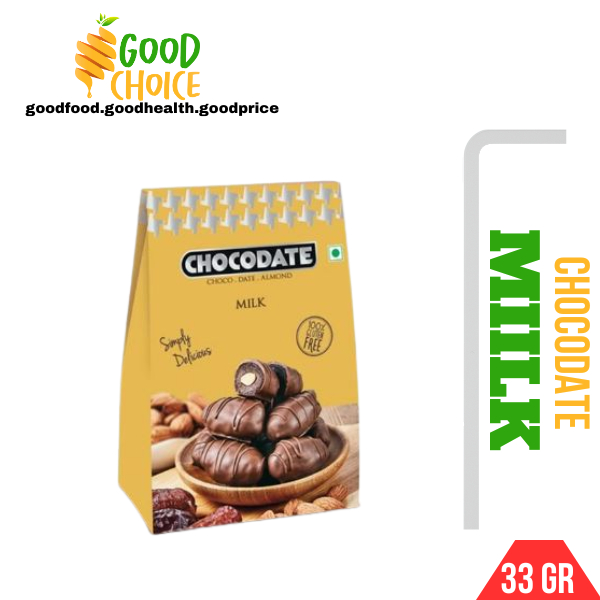 

Chocodate - Coklat Kurma Almond Milk 33g | Cemilan Kurma Coklat Kacang Almond