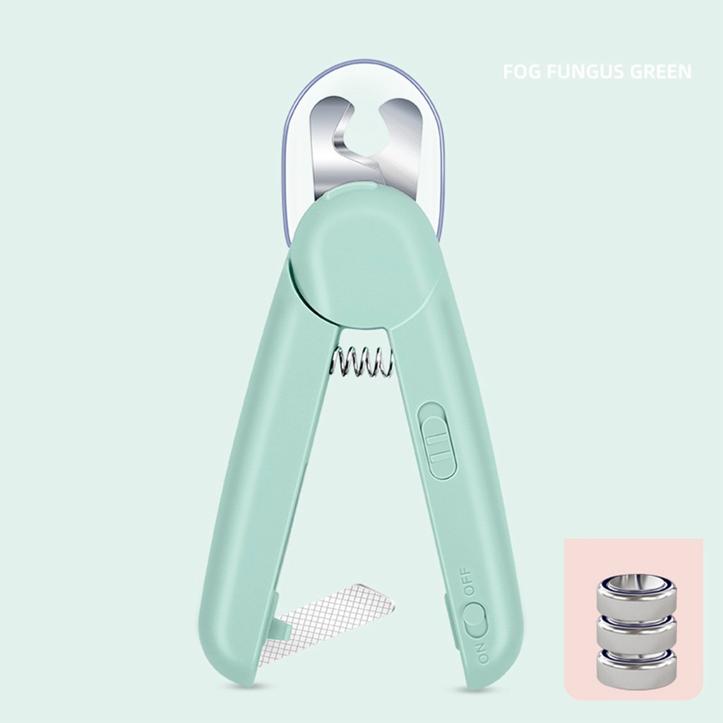 F28 LED Gunting dan Kikir SET Kucing Anjing dengan Penadah Kuku Transparan / LED Nail Clipper