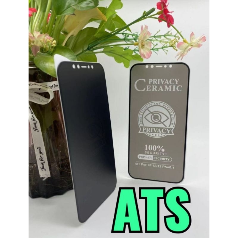 Tempered Glass SPY Matte Film Ceramic 100% Security Anti-Peeping Film Privacy 100% Security Anti Spy Privacy Security Anti-Spy Temper Anti Gores Hitam Gelap Tempered Glass For Type Infinix Hot 11S / Infinix Hot 12 / Hot 12 Play / Hot 30 / Infinix Hot 30i