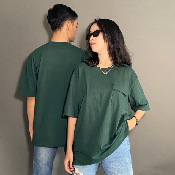 RAABIHA | Kenzie Oversize  Couple Pocket Polos | Kaos couple | Oversize Unisex | Kaos Polos Oversize