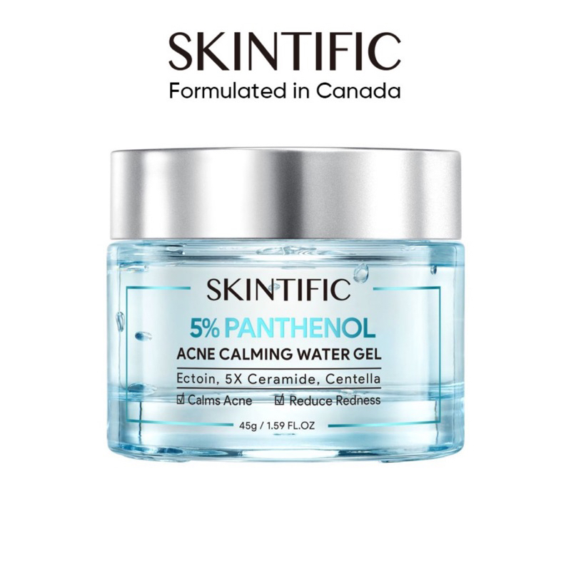 Skintific 5% Panthenol Acne Calming Water Gel 45g Pelembab Wajah Cream Jerawat