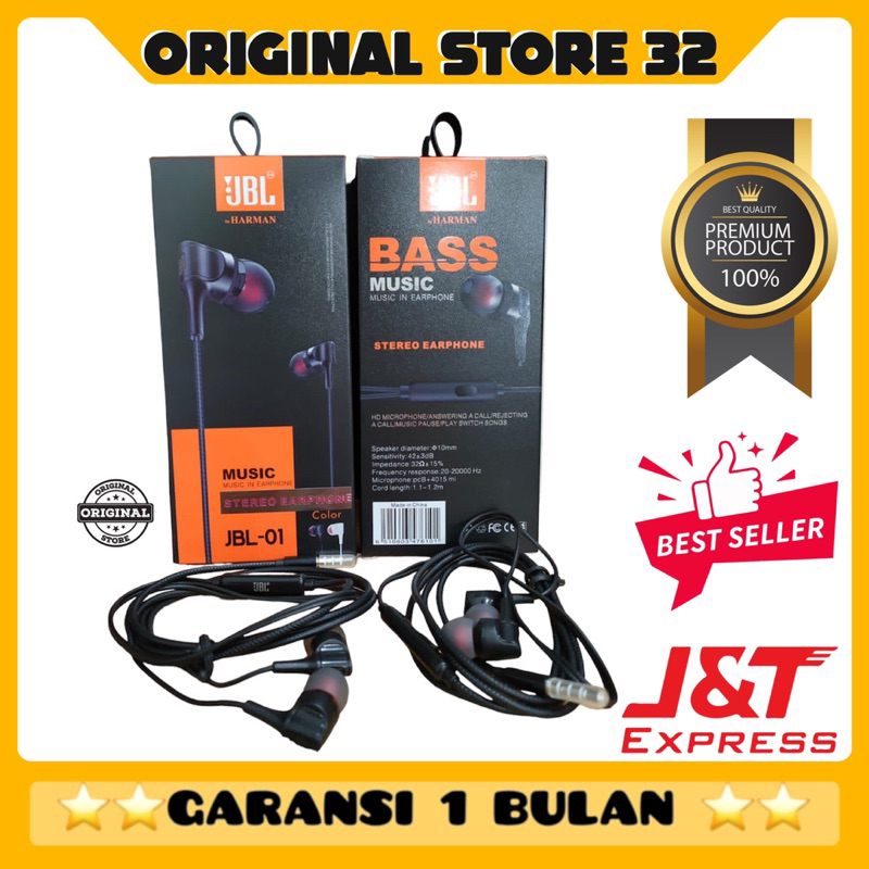 HF/HEADSET / EARPHONE JBL-01 PREMIUM SUPER BASSS