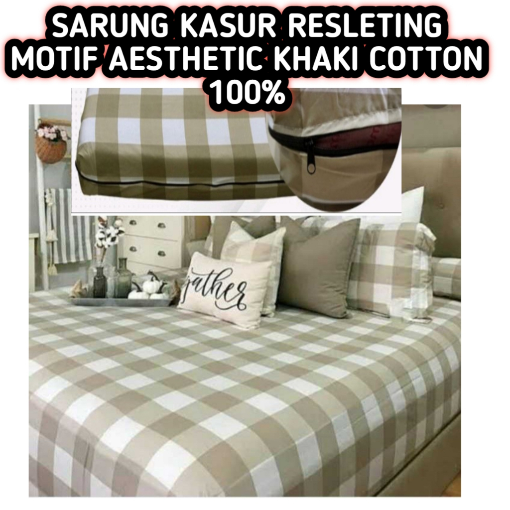 Sarung kasur spring bed resleting UK no.1 180x200 tinggi 20 cm
