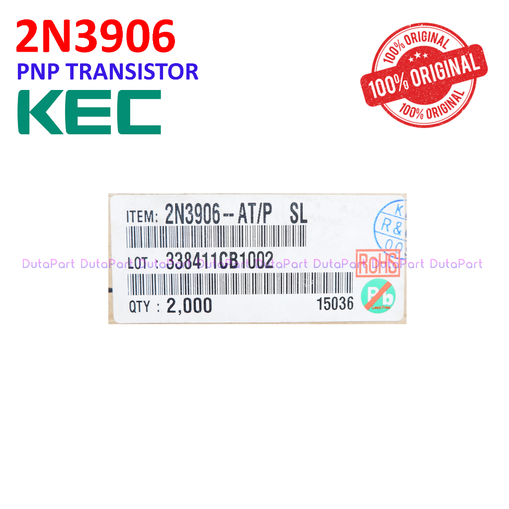 2N3906 ORIGINAL KEC KOREA PNP Transistor 2N 3906 TO-92