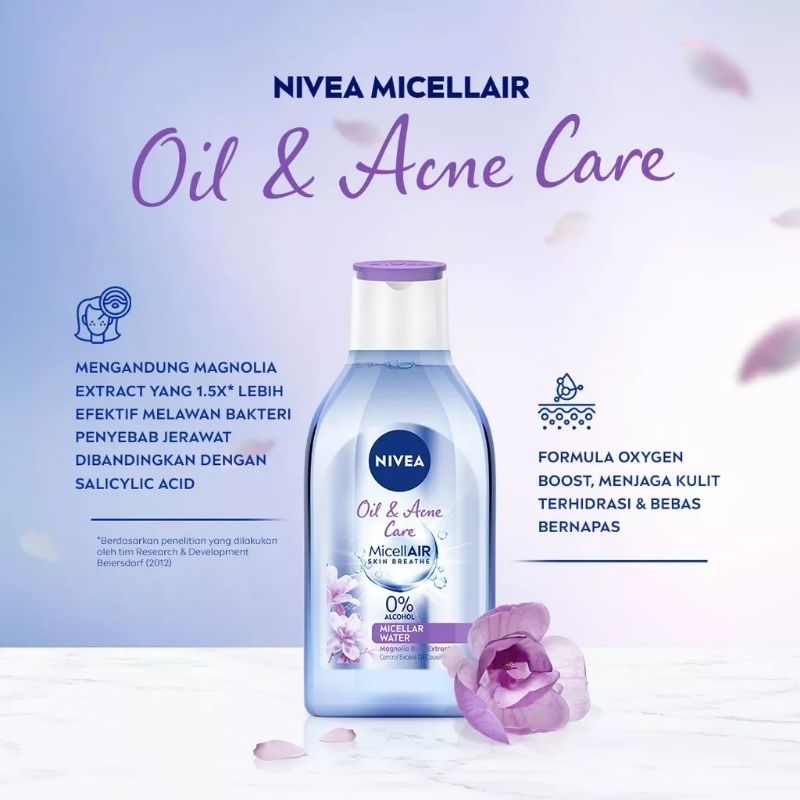 NIVEA Micellar Water 400ml MicellAir Pearl Bright | Oil &amp; Acne 400 ml