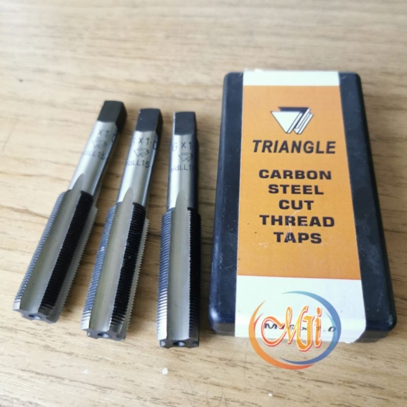 Hand tap set 3 Pcs TRIANGLE Mata bor pembuat ulir drat baut Size M20 x - 2.5 mm