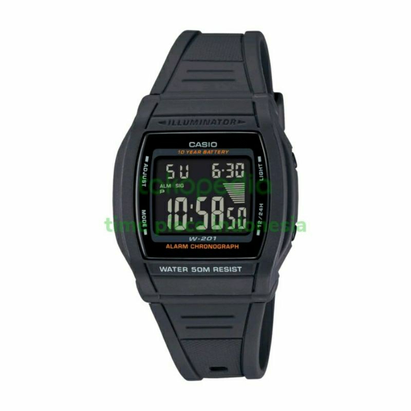 CASIO PRIA DIGITAL W-201-1BVDF / CASIO W201-1B ORIGINAL & GARANSI