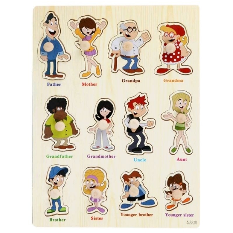 GE TOYS MAINAN MOTORIK HALUS OKUPASI PUZZLE KELUARGA/ALAT TERAPI WICARA