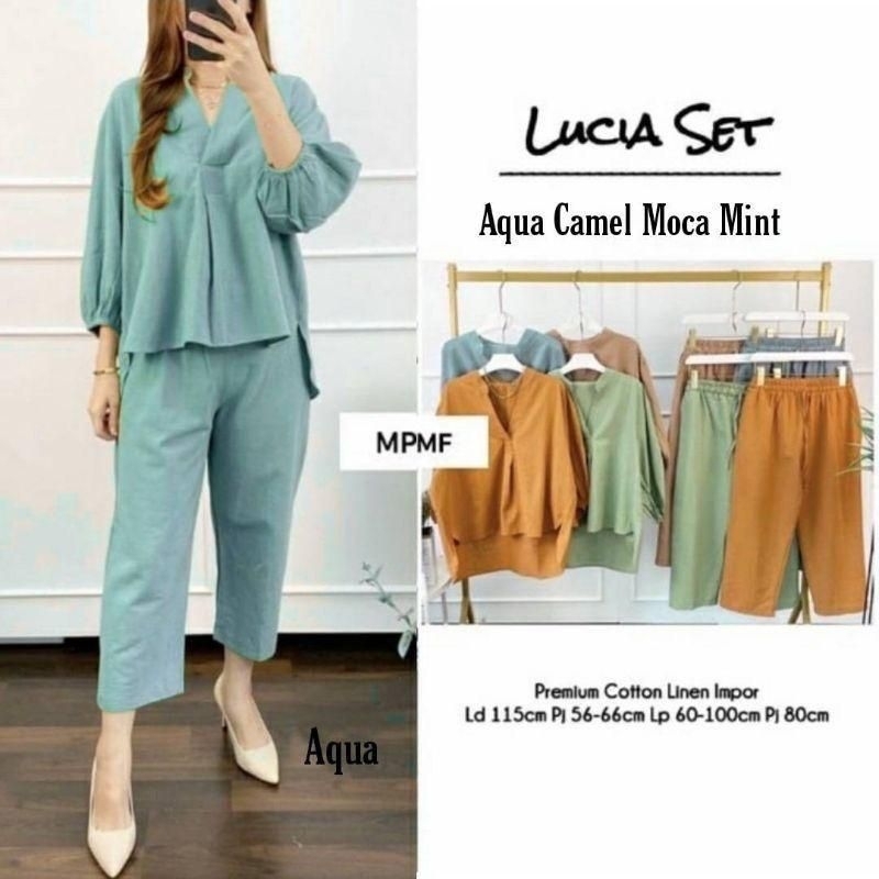 SET LUCIA CRINKLE SETELAN WANITA ld110