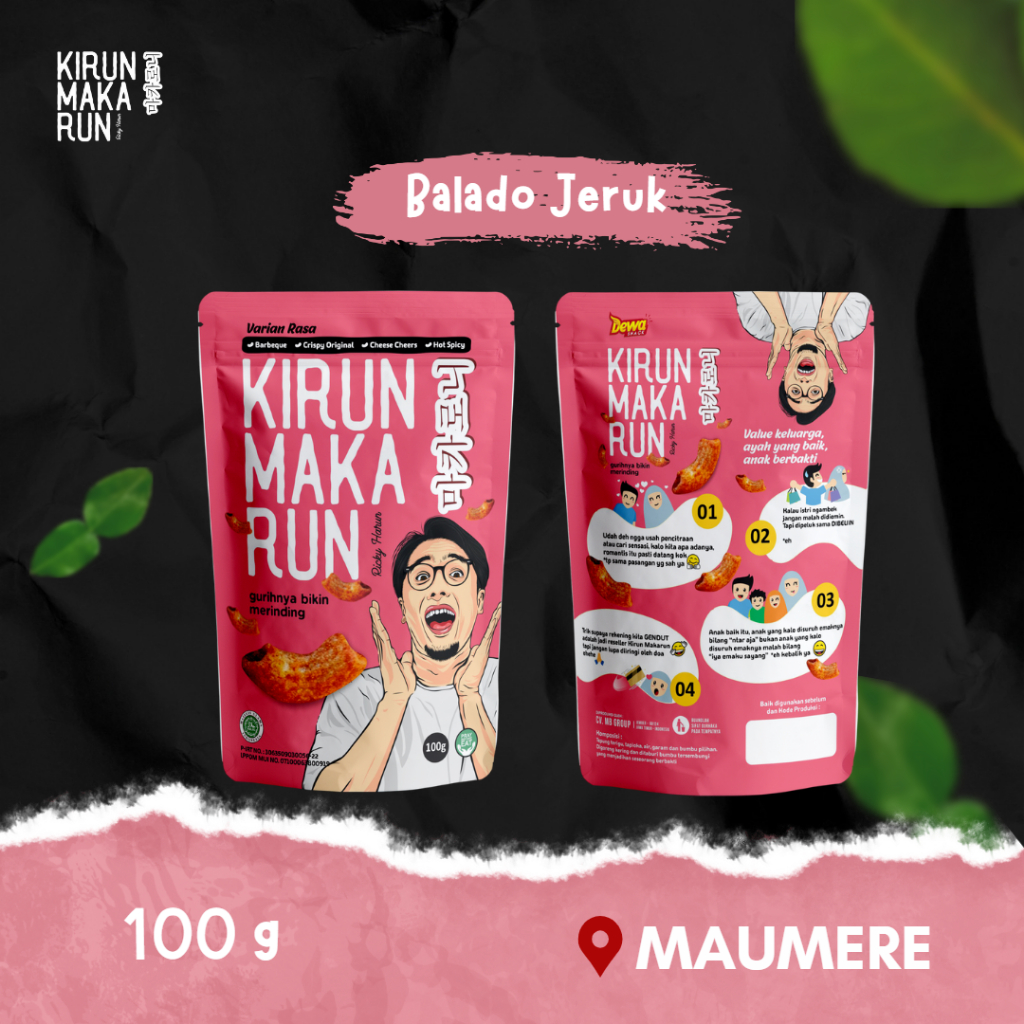 

Kirun Makarun Balado Jeruk (100gr) | Makanan Ringan Kirun Makarun