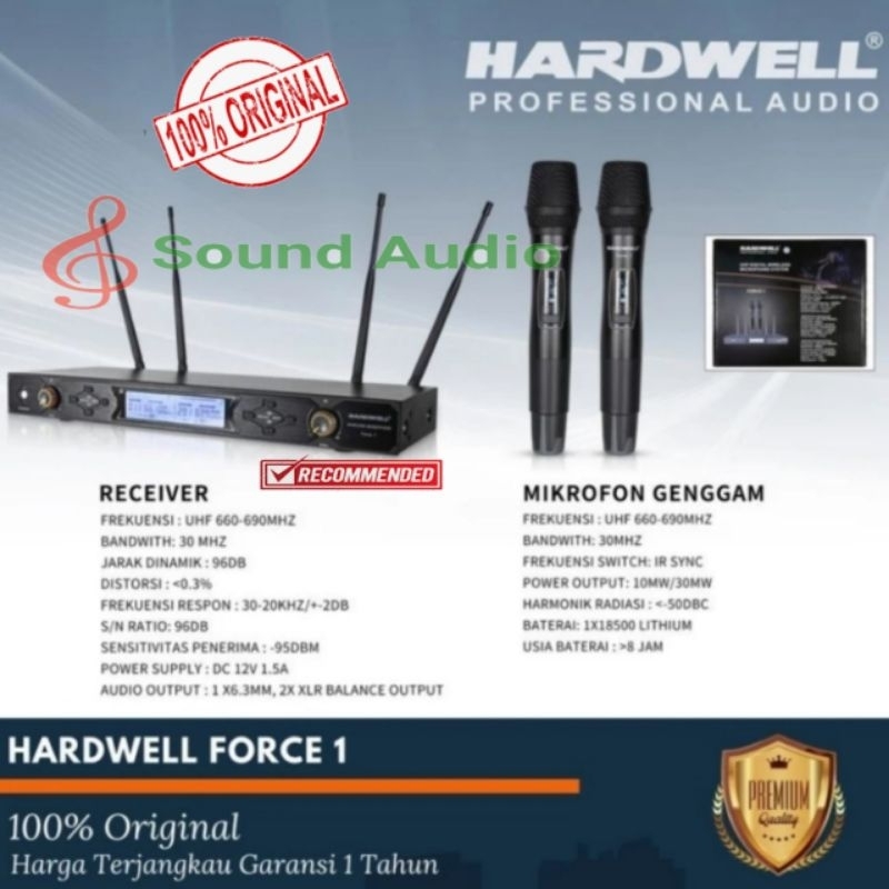 mic wireless hardwell force 1 ORI mic hardwell force1 barang dijamin original