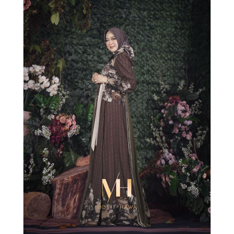 MH- Adelaine Series / Gamis Premium Motif hawa terbaru / syar'i branded / motifhawaofficial / free o