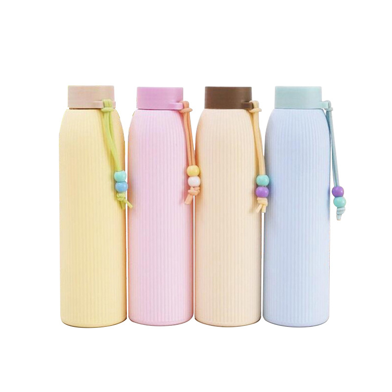 【GOGOMART】Botol Minum Kaca / Termos Kaca Tumbler / Botol Minum Juice Kopi Teh Pastel Macaron 300ml- Warna Macaron - BK008