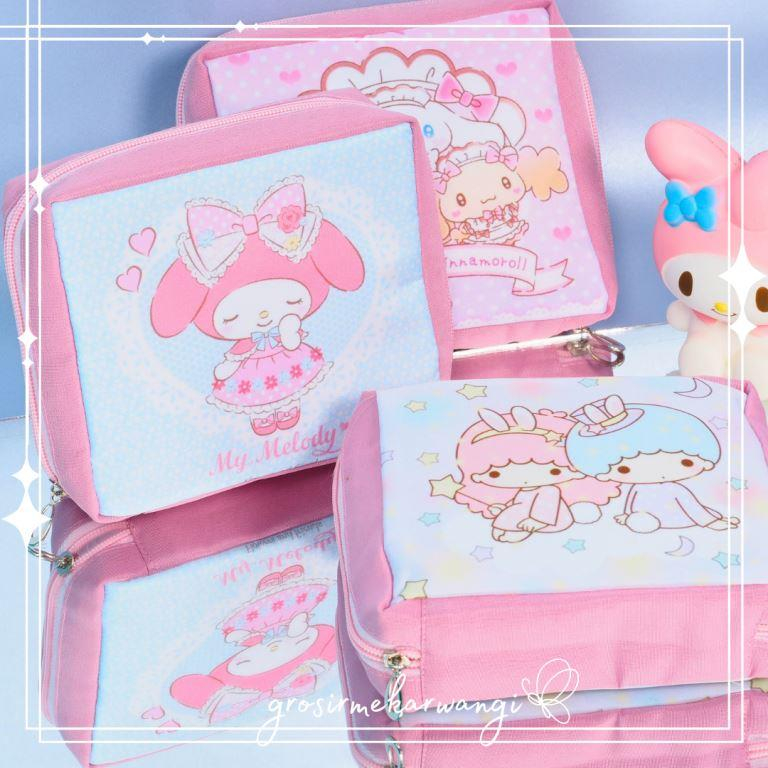 Dompet Kosmetik Kotak Sanrio Series Tempat Pembalut Make Up Serbaguna Tahan Air Pouch Makeup Aesthetic Estetik Lucu Wanita Bukan Import