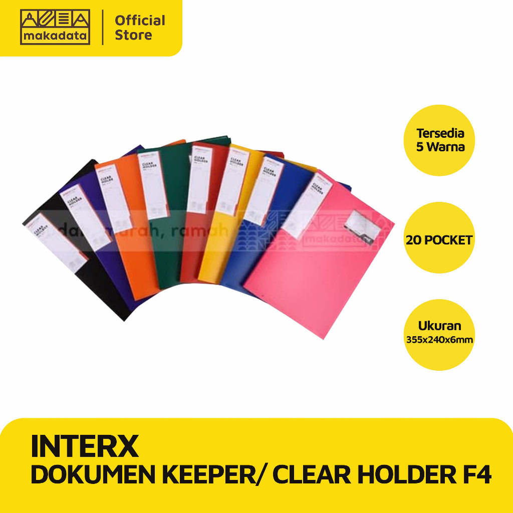

DOKUMEN KEEPER / CLEAR HOLDER INTERX F4 ISI 20 POKET (1 PCS) MURAH