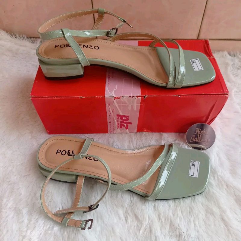 New Sandal Tali Pollenzo size 38 Hijau