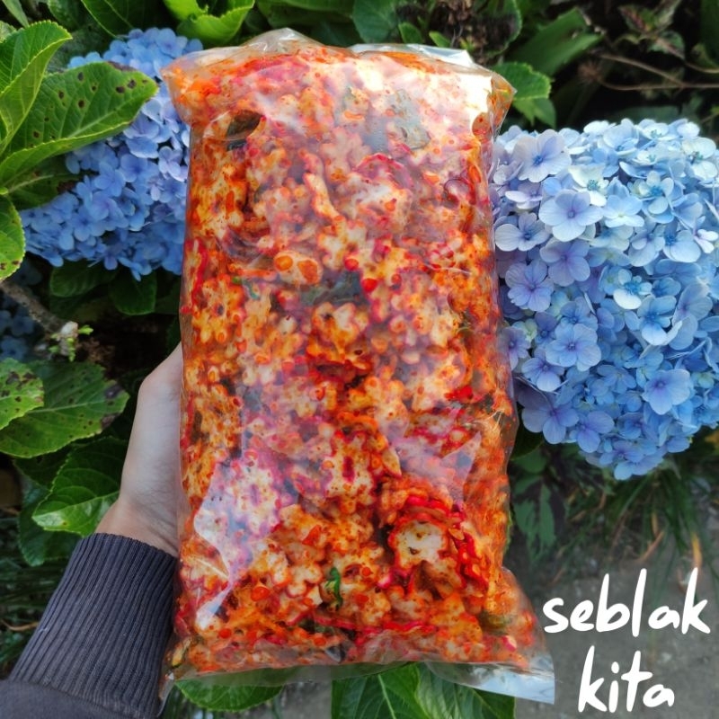 

seblak kemplang bintang pedas dan bulat isi kemasan 1000 gram / 1 kg