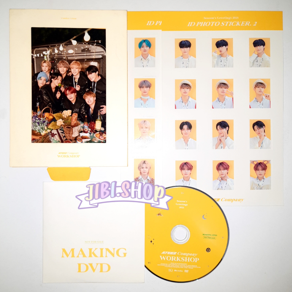 (sharing sg21) ateez season's greetings 2021 workshop company dvd photo frame id card sticker pc pho