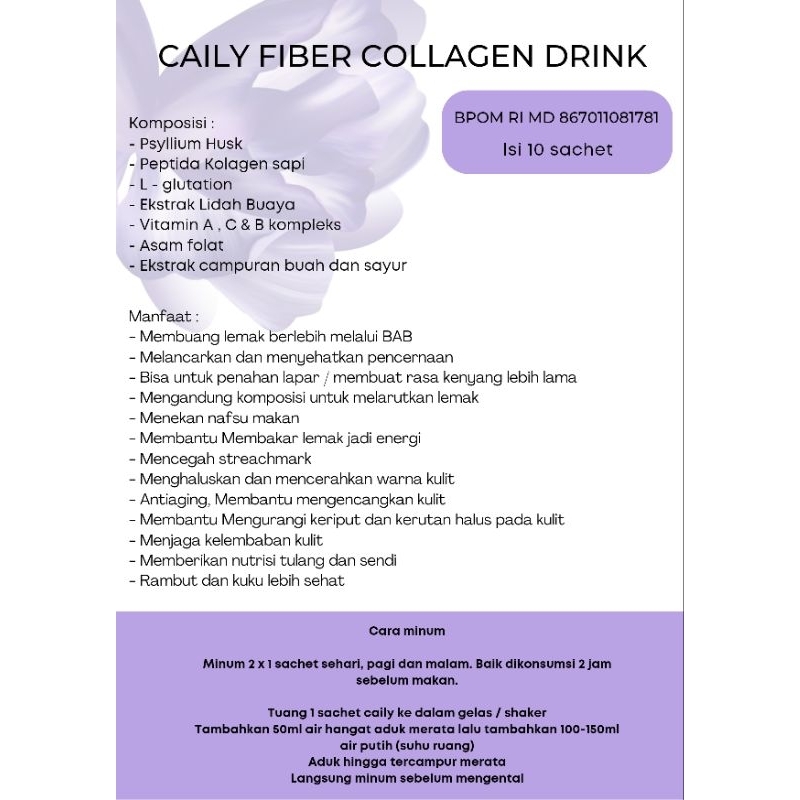 Collagen Fiber Cipan | Caily Fiber Collagen Drink